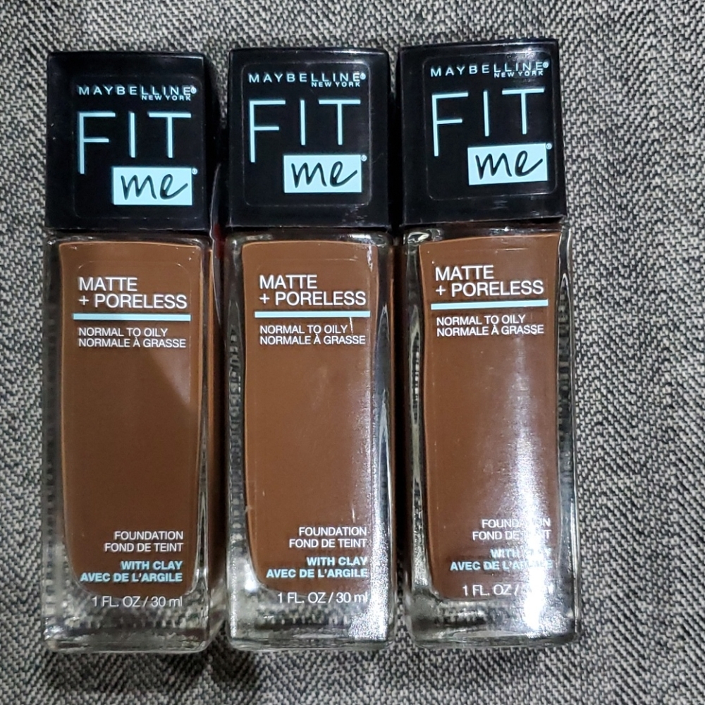 3 Maybelline Fit me Foundation # 375 JAVA